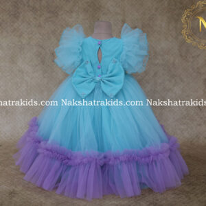 Blue Handworked Tulle Net Frock | Party Wear Collection | Dresses for Baby Girl and Boy