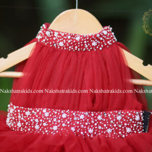 Maroon tulle net step frock | Part Wear Collection | Dresses for Baby Girl and Boy
