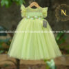 Green handwork tulle net gown | Baby Couture India | Dresses for Baby Girl and Boy