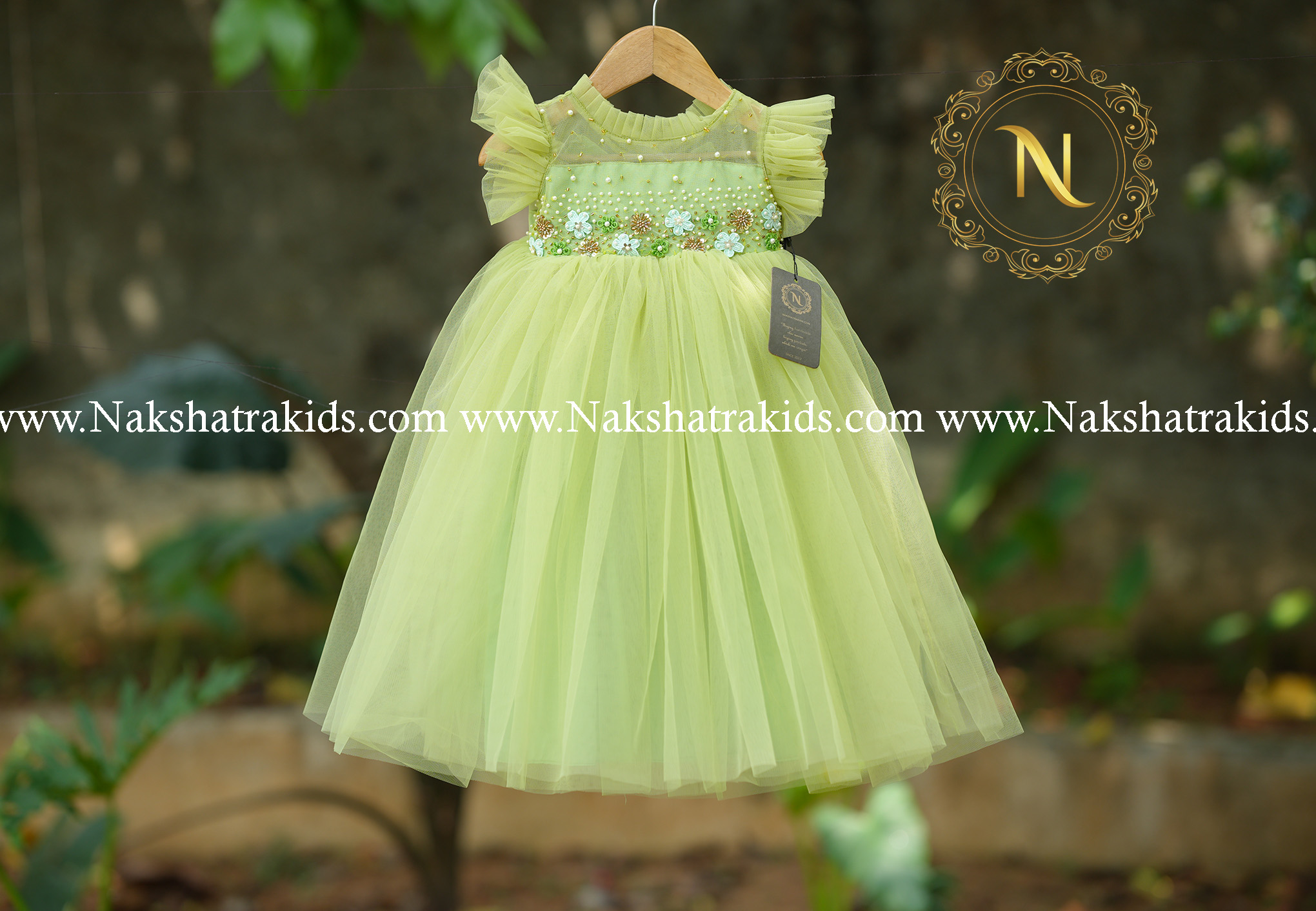 Red Handwork Yoke With Tulle Net Gown | Nakshatra Kids | Dresses for Baby  Girl and Boy