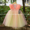 Peach handwork tulle birthday gown | Baby Couture India | Dresses for Baby Girl