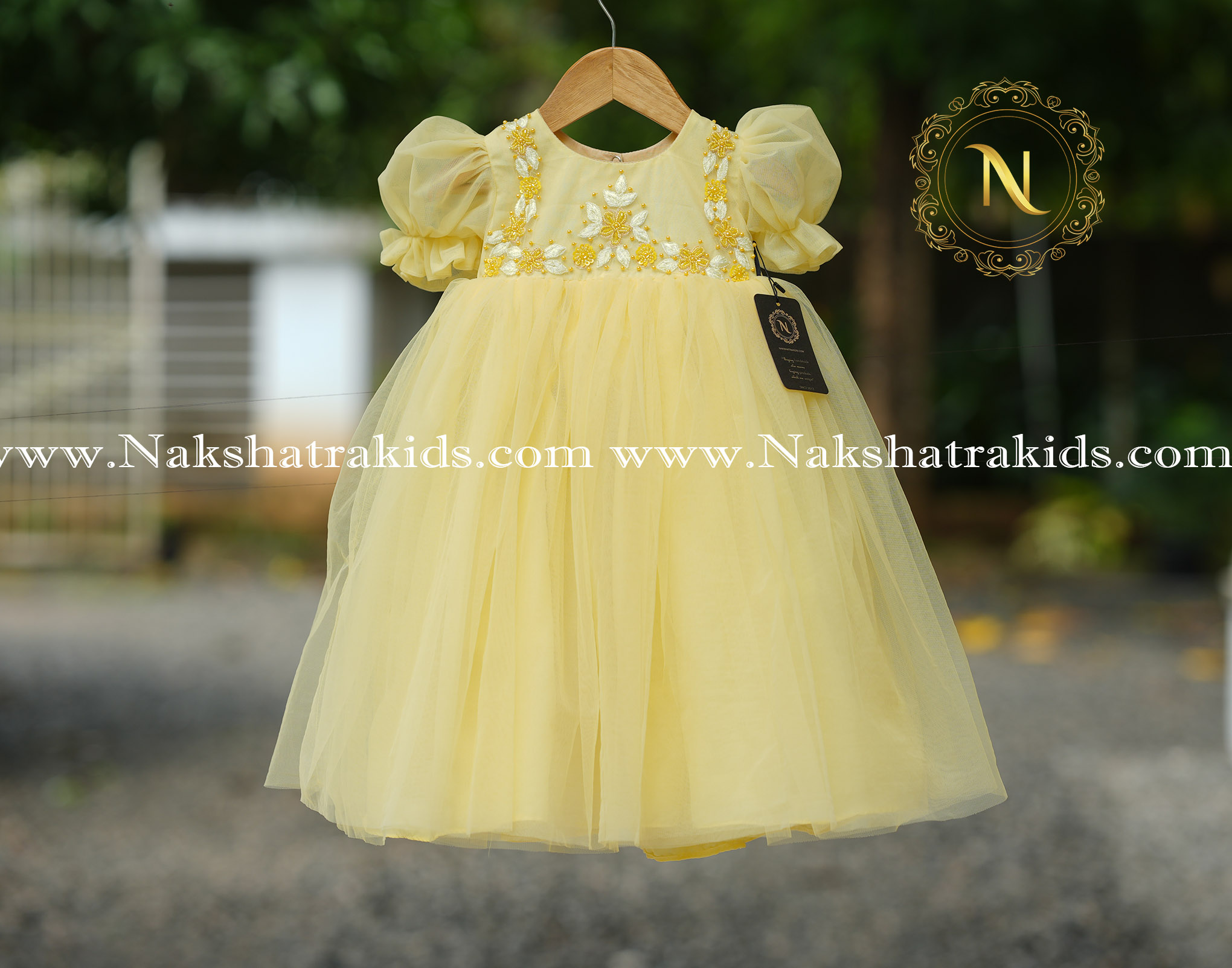 Casual Dress for Kids Girls || Knee length frock for girls (Colour-Yellow)